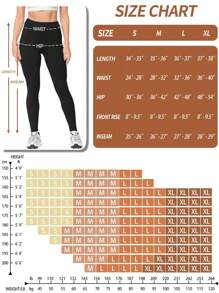 BioSynq 3 Pack Solid Black High Waisted Leggings For Women, Ultra Soft Stretch Opaque Slim Yoga Leggings, One Size & Plus Size - 彩色 - 查看 6