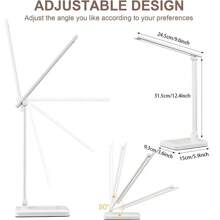 1pc Touch Control Table Lamp, Support Mobile Phone Charging, Three Levels Of Brightness Adjustment Desk Lamp, Suitable For Office Work And Reading - White - View 12