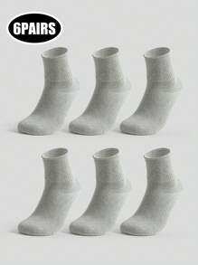 3pcs/4pcs/6pcs/12pcs Men's Loose Top Socks, Middle-Aged & Elderly Wide Mouth Non-Binding Ankle Socks, Plus Size, Solid Black/White/Gray, Casual Cotton Socks For Daily Wear, Fall