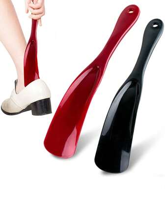 QKC 2pcs Shoe Horns, Hanging No-Bend Shoe Horn, Portable Travel Shoe Horn, Plastic Shoe Horn, Essential Daily Household Item
