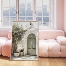 1pc Framed Canvas Wall Art Poster, Italian Architecture & Olive Tree Canvas Print Mural, Modern Style, Suitable For Living Room, Bedroom, Bathroom, Office, Hallway, Kitchen Decor, Home Decor Gift, Spring Decor Gift, Birthday Graduation Gift - Multicolor - View 11