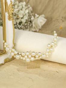 Vintage Faux Pearl Hairpins Fashion Bridal Accessories, Handmade Updo Hair Clips For Wedding Party, Women Valentine's Day Accessories - White - View 6