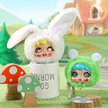 毛绒钥匙扣 - 动物玩偶钥匙扣，青少年毛绒玩具，每盒6种不同款式，随机单盒发货，有机会获得隐藏款式