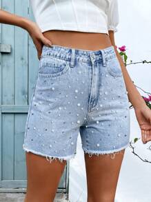 Form-Fitting Fashion Sexy Women's 5-Pocket Cropped Denim Jeans, Casual Travel Summer Style