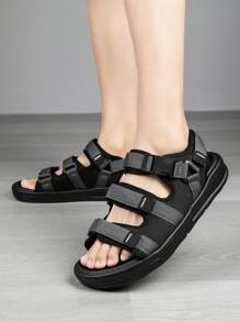 男士防滑凉鞋，新款夏季休闲商务软底厚底沙滩鞋 - 灰色 - 查看 6