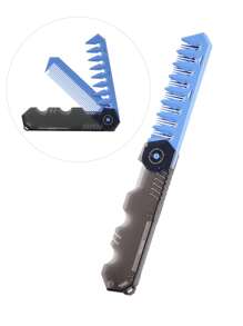 1 pieza Peine plegable para hombres, para cabeza grasa y cabeza ancha, con dientes anchos y textura para modelado, portátil para viajes, con dientes finos para corte de cabello y multifuncional para arreglo de barba