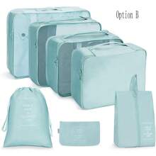 7 Stück Packtaschen für Reisen, Koffertaschen-Organizer für Kleidung, Schuhe, Unterwäsche, geeignet für Geschäftsreisen, Urlaubsreisen, Reiseaccessoires, Urlaubsaccessoires