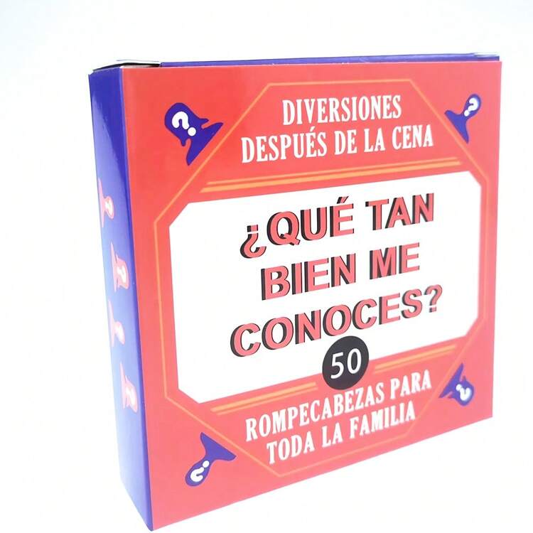 西班牙语“晚餐后娱乐：你对我有多了解？” 家庭和朋友问答游戏 - 增强情绪、促进和谐、活跃气氛，尺寸 3.27 英寸 * 3.27 英寸 * 0.79 英寸 万圣节圣诞节假日游戏纸牌游戏礼物棋盘游戏复活节礼物玩具游戏生日户外游戏成人游戏派对游戏复活节玩具派对礼物复活节篮子派对用品 - Spanish - 查看 8