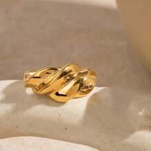1 Pair Minimalist Geometric Thread Textured Metal Industrial Style Casual Rings For Women