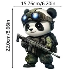 熊猫士兵图形热转印印花，新款时尚男女通用休闲贴花设计，适用于服装、箱包、帽子、枕头、DIY 热压贴花