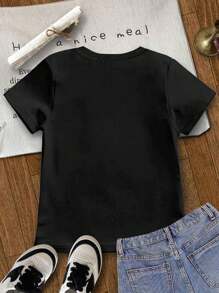 2PCs Tween Boy Slogan Print Crew Neck T-Shirt And Shorts Set, Spring Summer Boys Casual Sports T-Shirt Soft Top