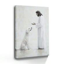 1 Pc, Framed Canvas Wall Art White Background, Jesus, Art Print Canvas Poster, Canvas, Wall Art, Living Room, Kitchen, Bedroom, Bathroom, Classroom, Office, Dorm Room, Hallway, Cafe, Bar, Home, Home Decor, Wall Decor, Framed Wall Newspaper, Art Print, Wall Art, Holiday, Gift, Room Decoration. Home Decoration Festivals 1 - Black - View 1