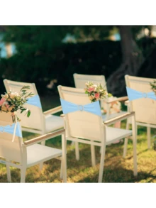 30/10/1 Pieces Of Spandex Elastic Chair With Bow Tie For Wedding Reception - Universal Elastic Chair Cover Strap, Buckle Slider Suitable For Decorating Chair Waistband, Birthday Party, Wedding Party, On-Site Chair Backrest Decoration And Fixation For Banquets, Parties, Hotel Events