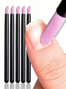 [5pcs/1set] Quartz & Ceramic Nail Polishing & Carving Pen Kit, 45 Degree Cuticle & Skin Remover, Nail Polish, Nail File, Smooth Rock Stone, Natural Nail Gel