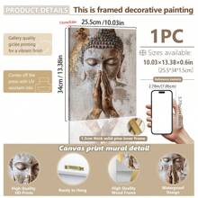 1 件，帆布悬挂，带框，海报，墙壁艺术，油画艺术，冥想姿势中的宁静佛像，现代简约风格，古铜饰面 - 非常适合客厅、卧室、家庭办公室装饰 - 增添宁静的宗教氛围 - 彩色 - 查看 14