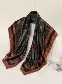 1 pieza Pañuelo de mujer con estampado de Paisley, pañuelo de cabeza tipo bandana, pañuelo de cabeza elegante, adecuado para uso diario, pañuelo de seda