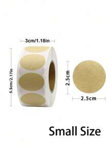 500 nhãn tròn Kraft tự dính tự nhiên, thích hợp cho việc dán nhãn phân loại sản phẩm - trắng - Xem 2