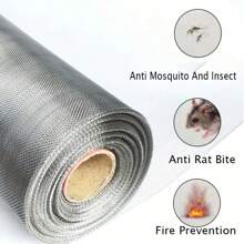 1 pieza Malla de fibra de vidrio antomosquitos invisible de autointalación Nano PPT, Red de malla de ventana a prueba de mosquitos y polvo de alta densidad, Malla anti-insectos DIY
