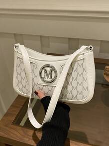 1 pieza Bolso versátil de mujer con bloques de color para uso diario, bolso de hombro de alta calidad y exclusivo adecuado para citas, compras, regalos