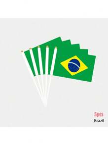 Ensemble de drapeaux de la Coupe du Monde à agiter à la main, Brésil, Angleterre et Espagne drapeaux multinationaux, drapeaux à agiter à la main pour événements sportifs, décoration de scène extérieure à grande échelle pour concerts, convient pour les supporters patriotes, 4 drapeaux de coins