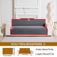 1pc Waterproof Corduroy Jacquard 4-Season Sofa Cushion Cover, Simplistic Modern Style Pet-Friendly Anti-Scratch Anti-Slip Sofa Slipcover, Suitable For 1/2/3/4-Seat Sofa In Living Room (Armrest Sold Separately)