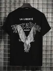 Camiseta suelta de hombre retro personalizada con gráfico de letras de calle