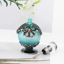 1 个 25 毫升手绘花卉图案香水瓶，可容纳香水和精油，便携可重复使用，适合家居装饰和旅行，是送给女性和女孩的完美礼物（空的，没有香水）