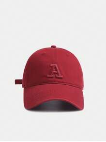 Czapka baseballowa z haftem w literę A Jednolity kolor Prosta, swobodna czapka sportowa Czapki z filtrem przeciwsłonecznym