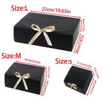 10pcs/5pcs/2pcs - White/Black/Pink/Brown Gift Box With Lid, Gift Box With Ribbon For Bridesmaid Proposal Box, Gift Box For Wedding, Birthday Gift, Shower Party And Other Parties, Valentine's Day Gifts, Valentine Day,Packaging, Birthday, DIY Making, Beauty Storage BOX - Black - View 5