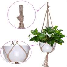 5pcs/10pcs Plant Hanging Hooks, Tassel Plant Hanging Hooks For Hanging Indoor Plant Pots, Plant Bracket Baskets With Jute Ropes, Suitable For Indoor & Outdoor Garden Home Decor - Natural Color - View 3