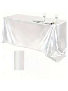 1/4/12 件精致高档缎面桌布，57 英寸 * 102 英寸长方形桌布，适合酒店宴会、婚礼派对、婚宴、家庭节日聚会、复活节晚宴、纯色缎面桌布。