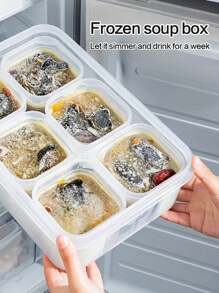 7pcs Freezer Food Storage Containers Set With Lids - Leak-Proof, PP Plastic Material, Stackable, Suitable For Meat, Fruits And Vegetables - Essential Kitchen Organization - Clear - View 2