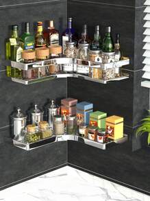 2 件不锈钢角架，金属三脚架，浴室角落储物架，壁挂式厨房角架，安装简便，适用于浴室和厨房 - 彩色 - 查看 13