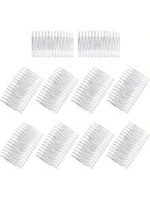 2 Stück transparenter Haarkamm, Damen Haarklammer Kamm mit 14 Zähnen, Plastik Brautschleier Kamm, exquisites Haarzubehör für Mädchen, Haarstyling Werkzeuge