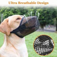 Muselière pour chien, muselières à maille souple pour petits, moyens et grands chiens, muselière de protection contre l'appât empoisonné avec sangles réglables, prévient la morsure, le mâchage et la léchouille