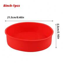 1 khuôn bánh silicon, khuôn bánh 4-10", khay nướng, phụ kiện lò nướng, dụng cụ nướng, đồ dùng nhà bếp, phụ kiện nhà bếp - Đỏ - Xem 11