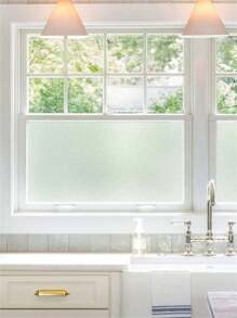 Película mate blanca para ventanas Privacidad Vidrio esmerilado Película de control de calor para el hogar Adhesivo estático opaco Adhesivo para puerta de baño, pegatinas, vinilos decorativos para el hogar, artículos de decoración de primavera para refrescar tu hogar, pegatinas de decoración de ramas - Multicolor - Ver 7