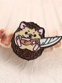 1 Piece Hedgehog Animal Alphabet Design Men Women Brooch, Holiday Party Couple Gift, Suit Coat Bag Hat Pen Bag Accessory Pin Badge Pin For Clothes Bag Charm - Multicolor - View 3