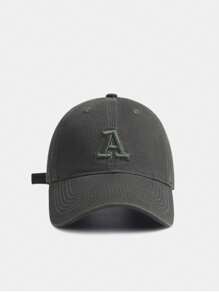 Czapka baseballowa z haftem w literę A Jednolity kolor Prosta, swobodna czapka sportowa Czapki z filtrem przeciwsłonecznym