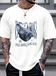 EWH Round-Neck T-Shirt With A Niche Design, Showcasing Your Unique Character - White - View 4