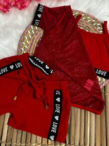 Toddler Girl Two-piece Outfits - 紅色 - 查看 10