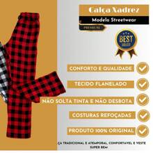 Plaid Winter Sports Wide Leg Pants 100% Premium Cotton Flannel Straight Street Unisex - 黃色 - 查看 3