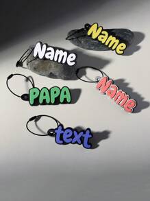 1 pezzo Portachiavi personalizzato in acciaio inossidabile con nome 3D stampato, portachiavi con marchio nome 3D, pendenti per zaini scolastici per bambini, portachiavi anti-smarrimento per bambini, portachiavi con nome proprietario per bambini, accessori per raduni familiari per prevenire la perdita delle chiavi, accessori alla moda per l'autunno, accessori di abbigliamento, portachiavi e accessori personalizzati - Colori personalizzati - Visualizzare 6