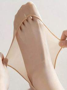 1/5/10 Pairs Women Silicone Non-Slip Thin Breathable Boat Socks, Invisible Ankle Socks For High Heels, Summer - Multicolor - View 4