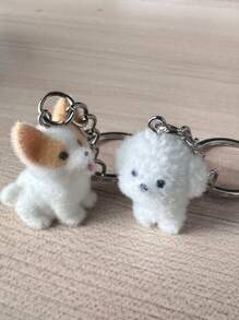 1/2 件可爱树脂卡通贵宾犬柯基犬钥匙扣，时尚汽车钥匙扣装饰礼物，送给朋友汽车配件包饰背包学校哥特式 Y2k 包挂绳带身份证夹汽车配件包饰 - 彩色 - 查看 9