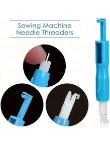 1pc Sewing Tool For Elderly, Automatic Needle Threader, Household Sewing Machine Accessories, Plastic Quick Sewing Needle Threader - Blue - View 8