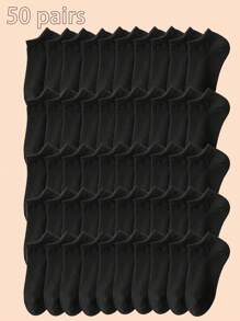 Juego de 3/10/15/20/30/50/100 pares de calcetines delgados y simples de colores negro, blanco y gris, calcetines invisibles, versátiles calcetines informales de verano para pareja, calcetines desechables de corte bajo
