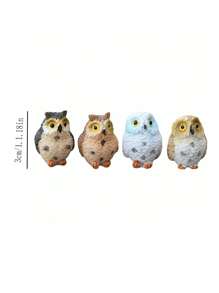 1/2/4pcs Resin Mini Owls, Miniature Figurines, Fairy Garden Accessories, Supplies, Animals For Garden, Micro Landscape, Plant Pots, Bonsai Craft Decor