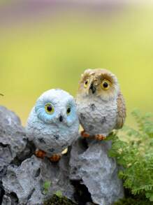1/2/4pcs Resin Mini Owls, Miniature Figurines, Fairy Garden Accessories, Supplies, Animals For Garden, Micro Landscape, Plant Pots, Bonsai Craft Decor