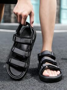 男士防滑凉鞋，新款夏季休闲商务软底厚底沙滩鞋 - 灰色 - 查看 3